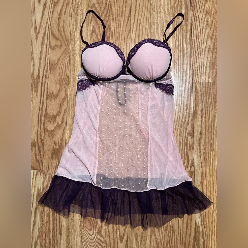 Baby pink and purple babydoll